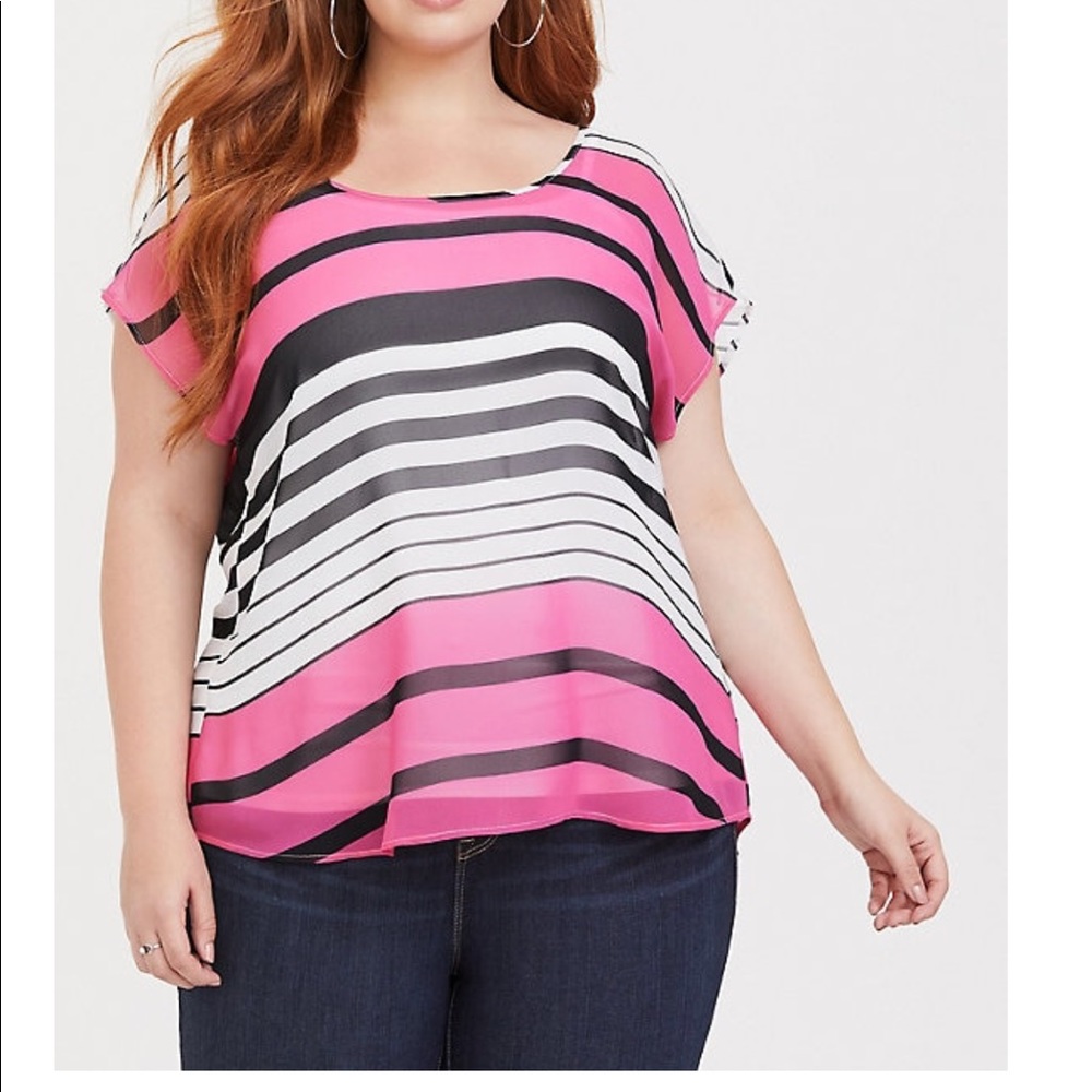 Torrid size 2 sheer super cute top bnwt